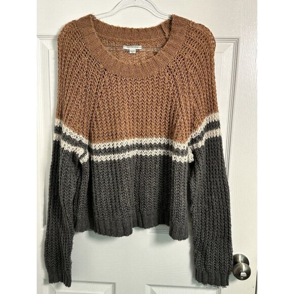 Cozy Brown and Gray Women's Sweater - Picture 1 of 10